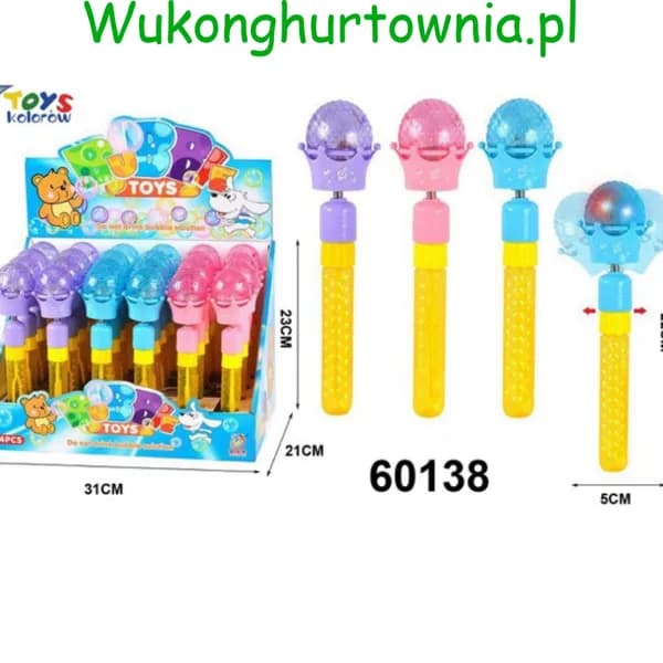 Miecz na Bańki Mydlane Korona 22cm - Zestaw 24 szt.