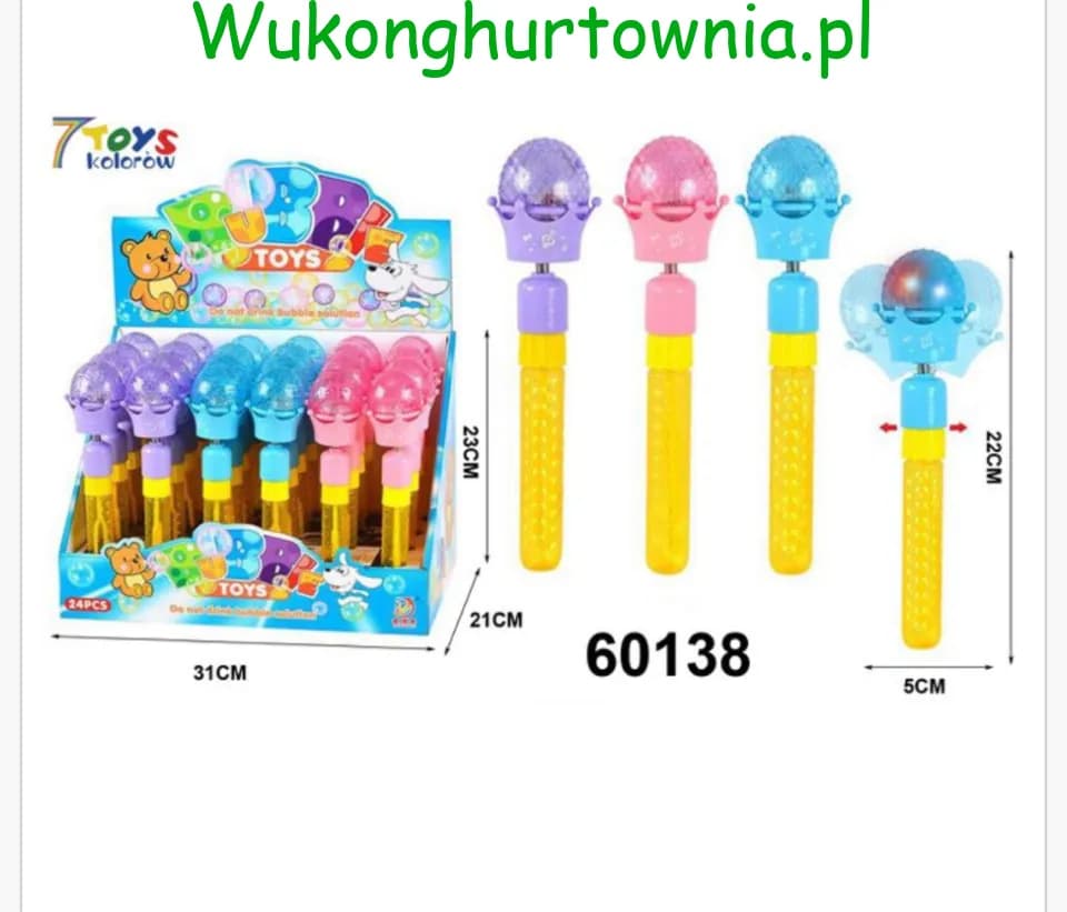 Miecz na Bańki Mydlane Korona 22cm - Zestaw 24 szt.