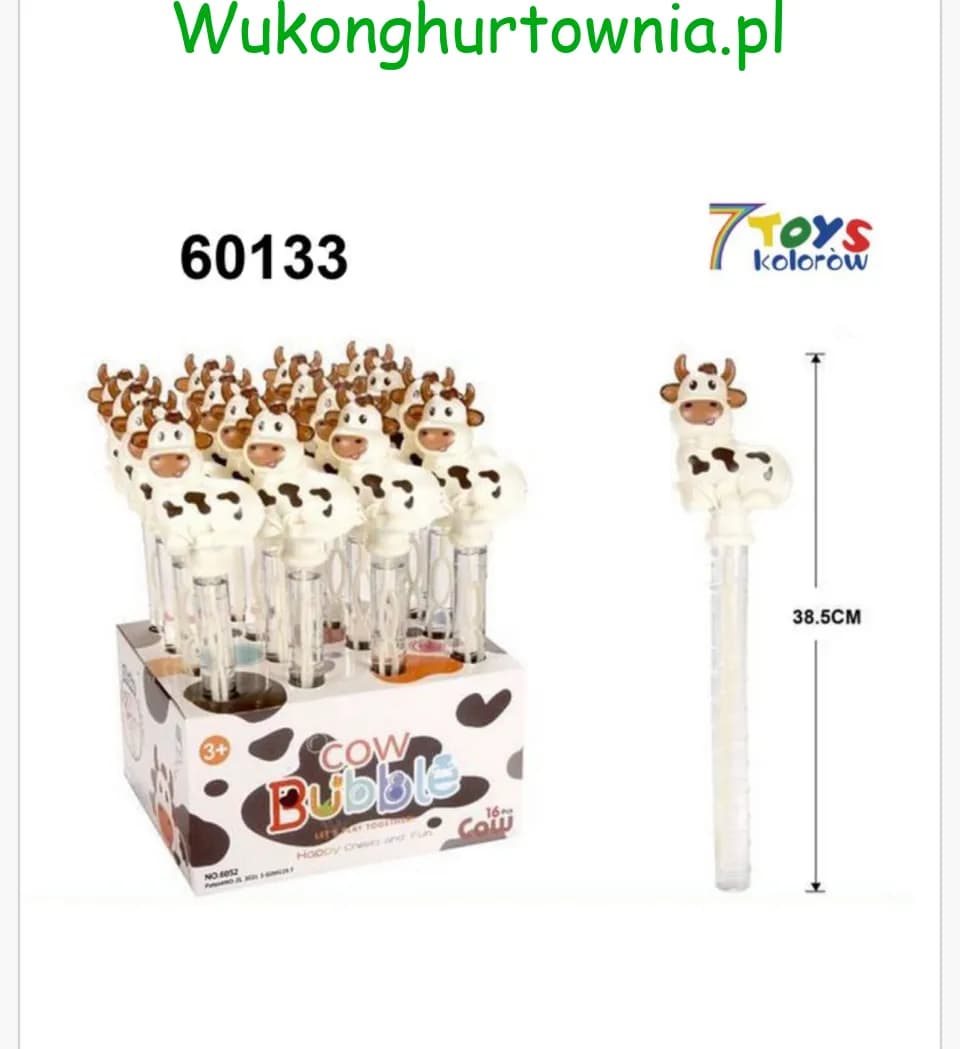 Miecz na bańki mydlane Krowa 38,5cm - 16 szt.