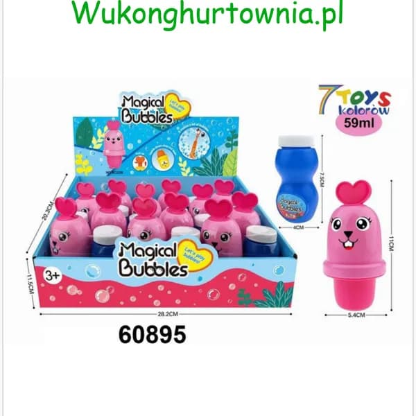 Bańki Mydlane Magical Bubbles 59ml, Zestaw 12 szt, Mix Wzorów