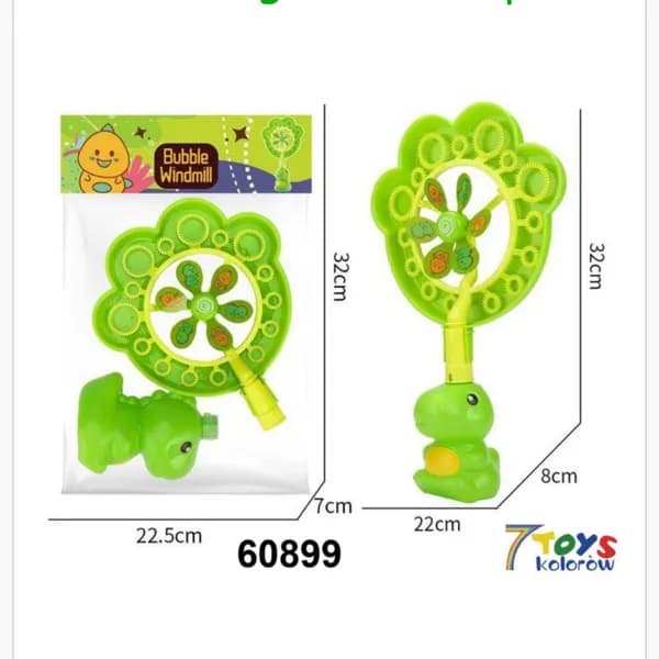 Bańki Mydlane Wiatraczek Dinozaur 32cm 12 szt. PK16011