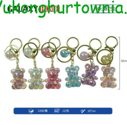 Brelok do Kluczy Miś Kryształowy 10cm Mix Kolorów