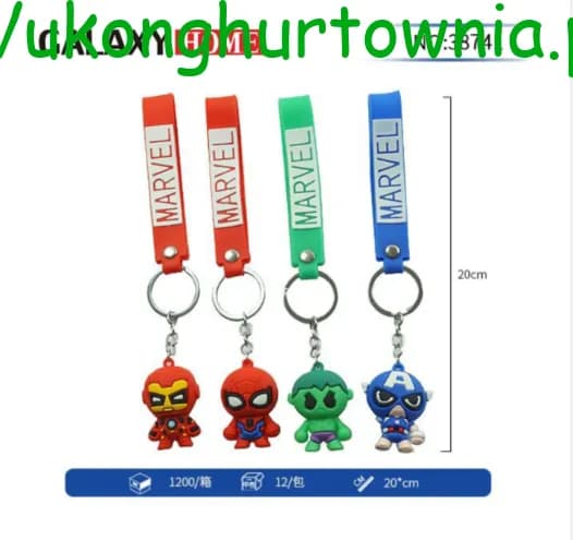 Brelok do Kluczy Marvel 20cm Postacie Avengers 24szt