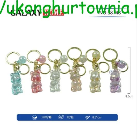 Brelok do Kluczy Miś Żelkowy 8.5cm Galaxy Home - 24 szt.