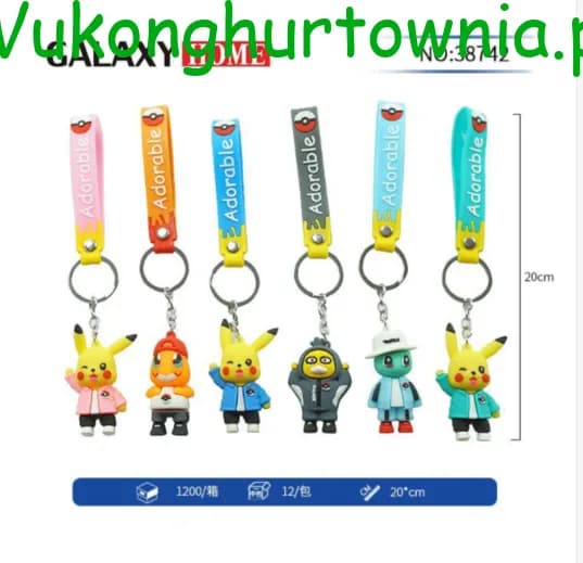 Brelok do Kluczy Postacie Anime 20cm z Paskiem - 24 szt.