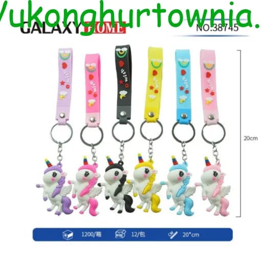 Brelok do Kluczy Jednorożec z Paskiem 20cm Mix Kolorów