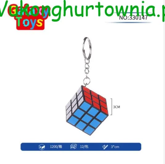 Brelok do Kluczy Kostka Logiczna 3cm - 24 szt