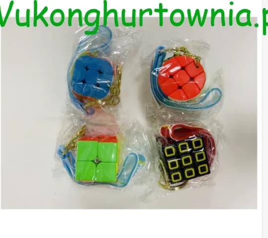 Brelok do Kluczy Kostka Logiczna Mix Wzorów 12 szt.