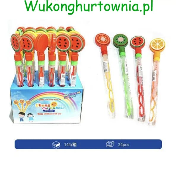 Bańki Mydlane Miecze Owoce 24 szt. - Chang Cai Bubble