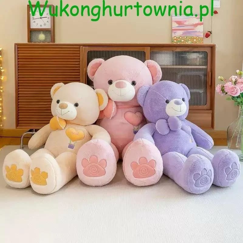 Maskotka Pluszowa Miś 100cm z Haftowanym Sercem Mix Kolorów