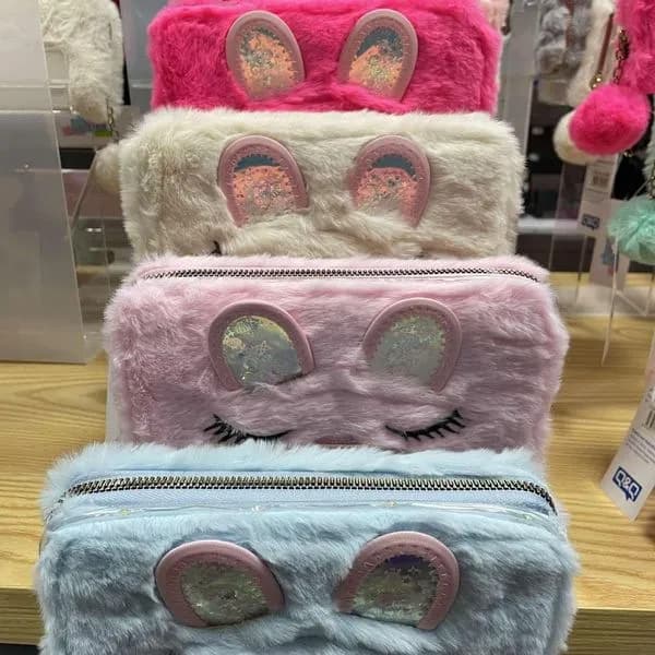 Mini Portfel z Kreskówek dla Dzieci Pluszowy z Uszami, 12 szt.