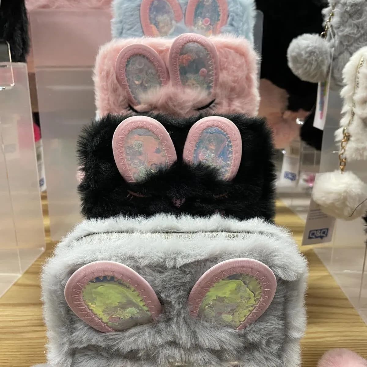 Mini Portfel z Kreskówek dla Dzieci Pluszowy Uszy Królika