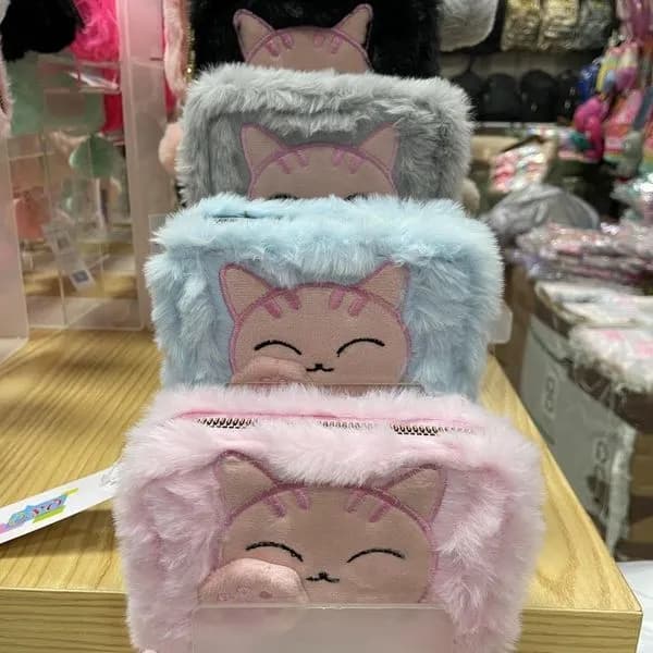 Mini Portfel z Kreskówek dla Dzieci Pluszowy Kotek 12 szt.