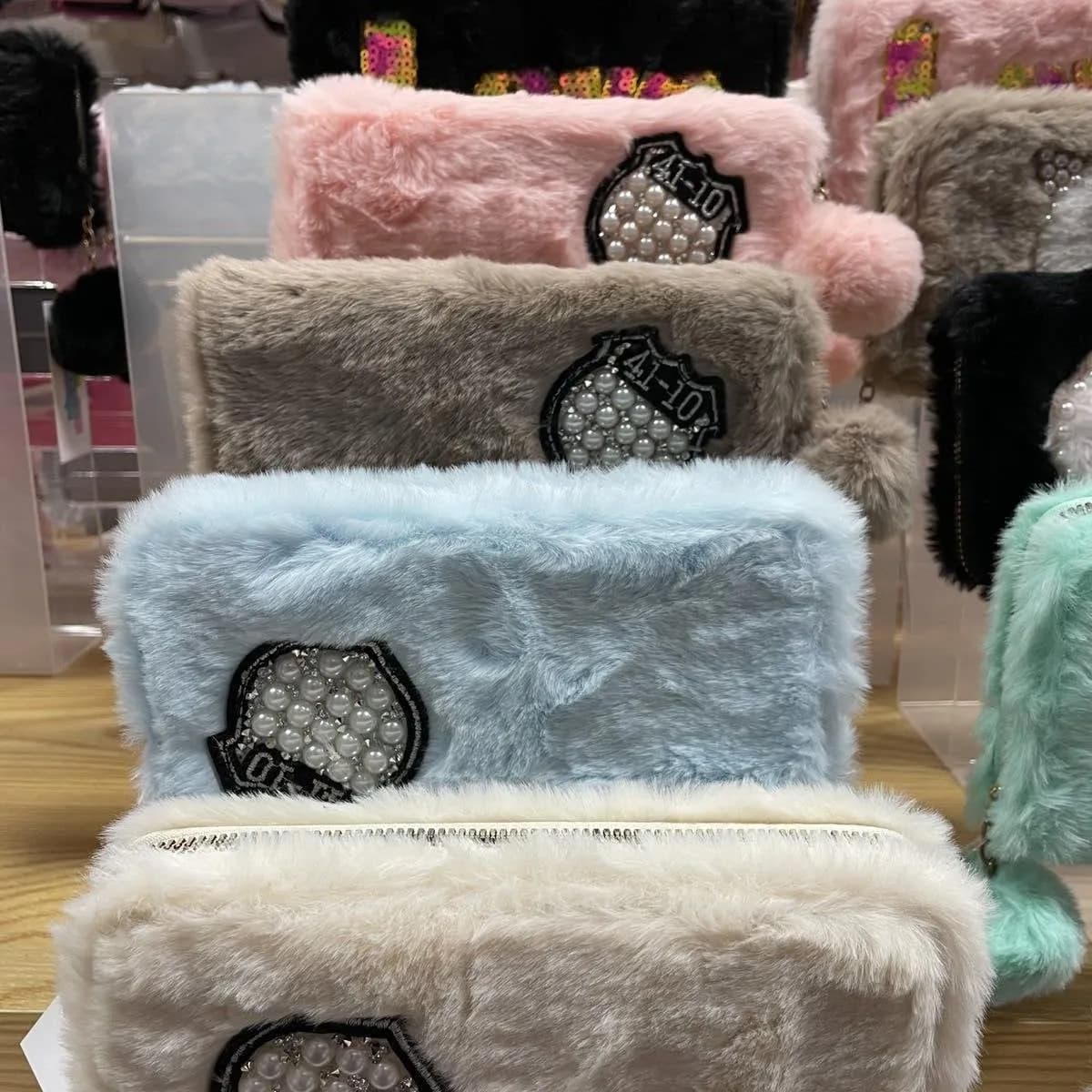 Mini Portfel z Kreskówek dla Dzieci, Pluszowy z Perełkami