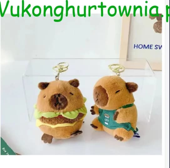 Brelok do Kluczy Pluszowa Kapibara Hamburger i Kawa 12szt