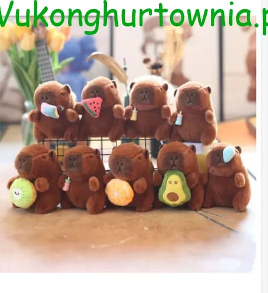 Brelok do Kluczy Pluszowa Kapibara z Owocami Mix 12 szt.