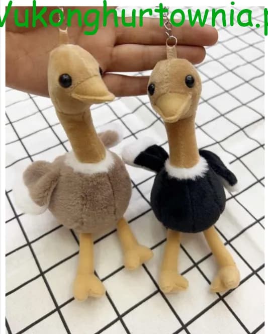 Brelok do Kluczy Pluszowy Struś Mix Kolorów 12 szt.