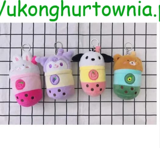 Brelok do Kluczy Pluszowy Bubble Tea Zwierzątka 12 szt.