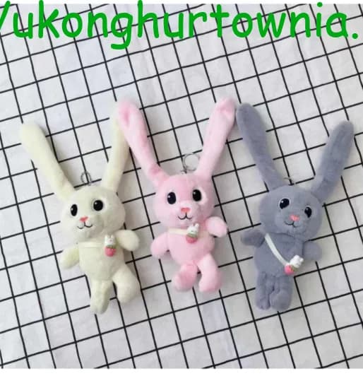 Brelok do Kluczy Pluszowy Królik z Długimi Uszami 12 szt.