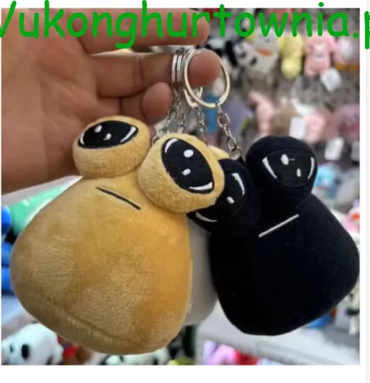 Brelok do Kluczy Maskotka Pluszowa Pou Mix Kolorów 12 szt.