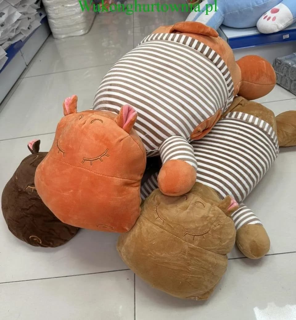 Maskotka Hipopotam w Paski Mix Kolorów na Kocyk 6szt