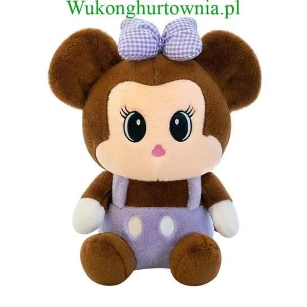 Maskotka na Kocyk - Pluszowa Myszka w Fioletowych Ogrodniczkach