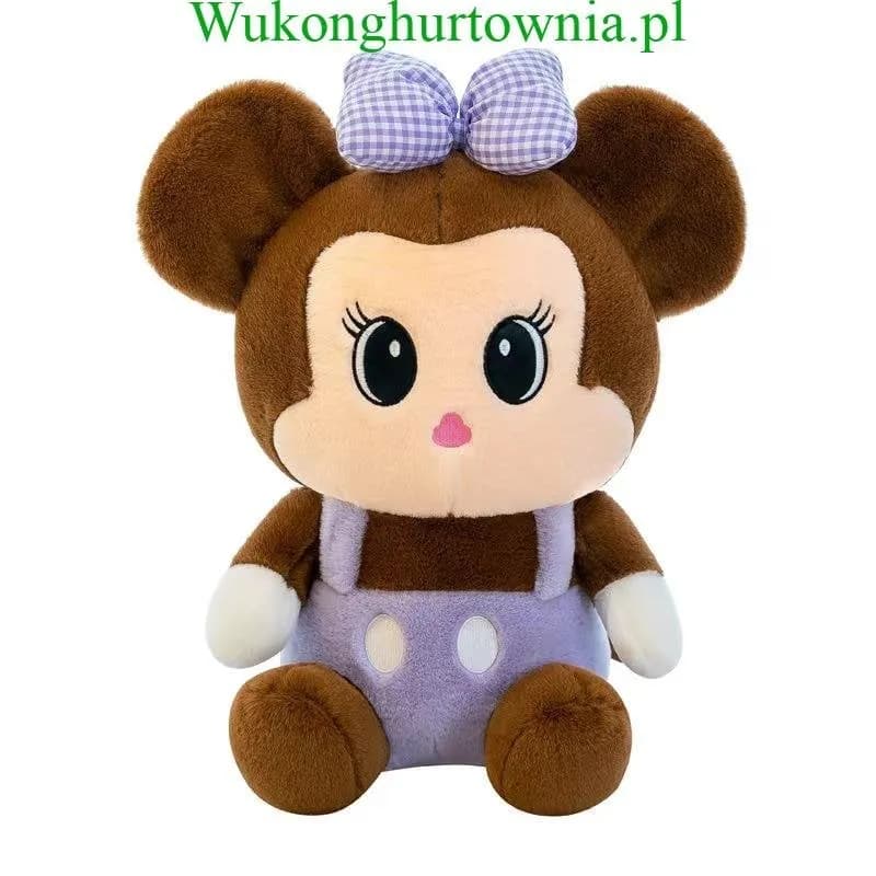 Maskotka na Kocyk - Pluszowa Myszka w Fioletowych Ogrodniczkach