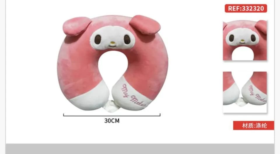Poduszka Maskotka Rogal Podróżny My Melody 30cm Różowa