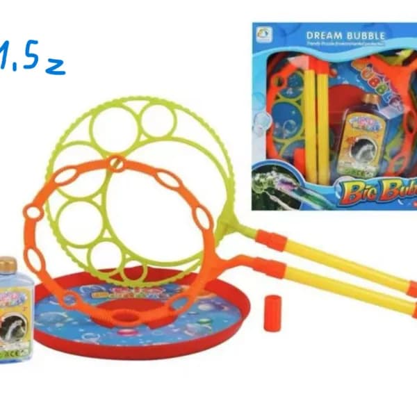 Zestaw do Gigantycznych Baniek Big Bubble z Obręczami i Płynem