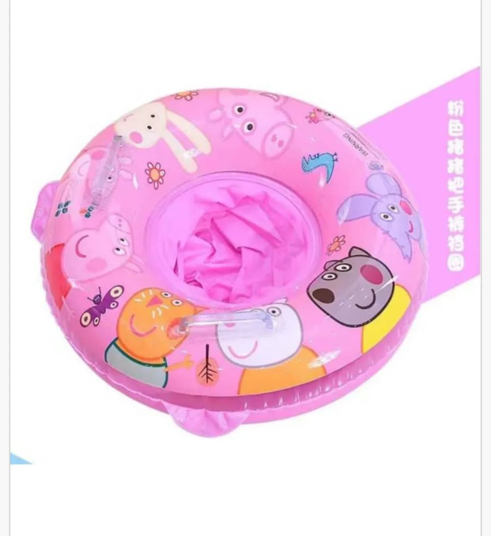 Koło do pływania 70cm Peppa Pig z siedziskiem różowe