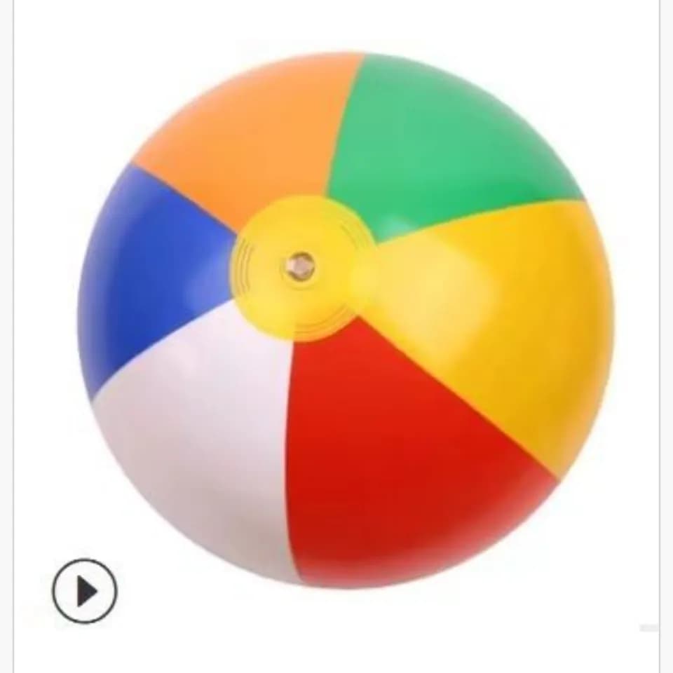 Kolorowa dmuchana piłka plażowa 35cm - klasyczny wzór