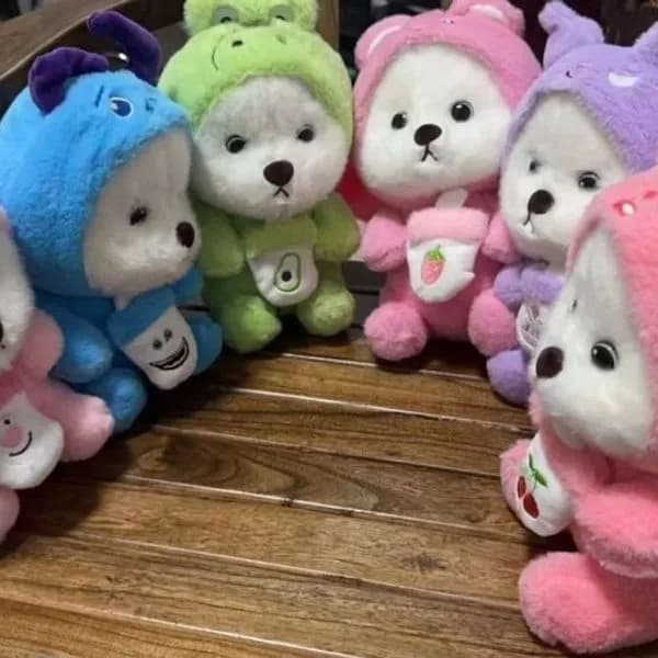 Maskotka Pluszowa 25cm Miś w Kolorowym Kostiumie Mix 6szt