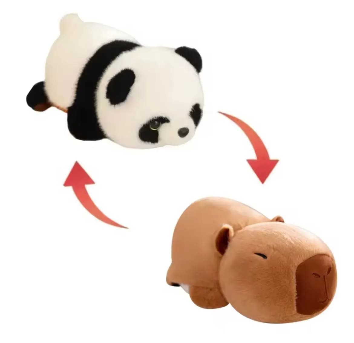 Maskotka Pluszowa Dwustronna 2IN1 Panda i Kapibara 20cm