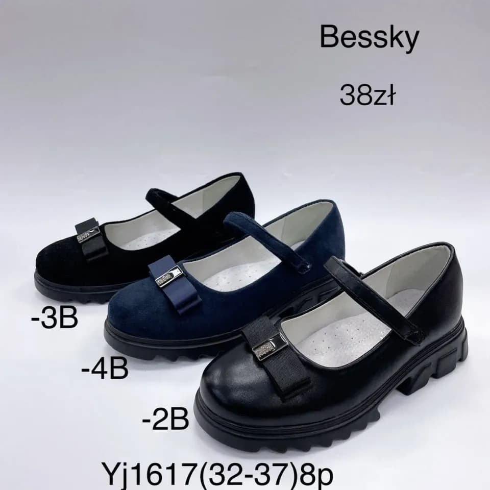 Półbuty Dziecięce Bessky Yj1617 Rozmiary 32-37 z Kokardką