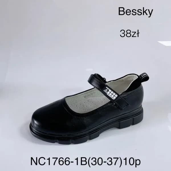 Półbuty dziecięce Bessky NC1766-1B czarne, rozmiary 30-37