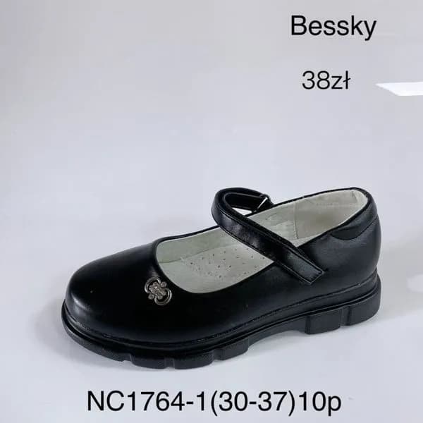 Półbuty Dziecięce Bessky Czarne Wizytowe Rozmiary 30-37