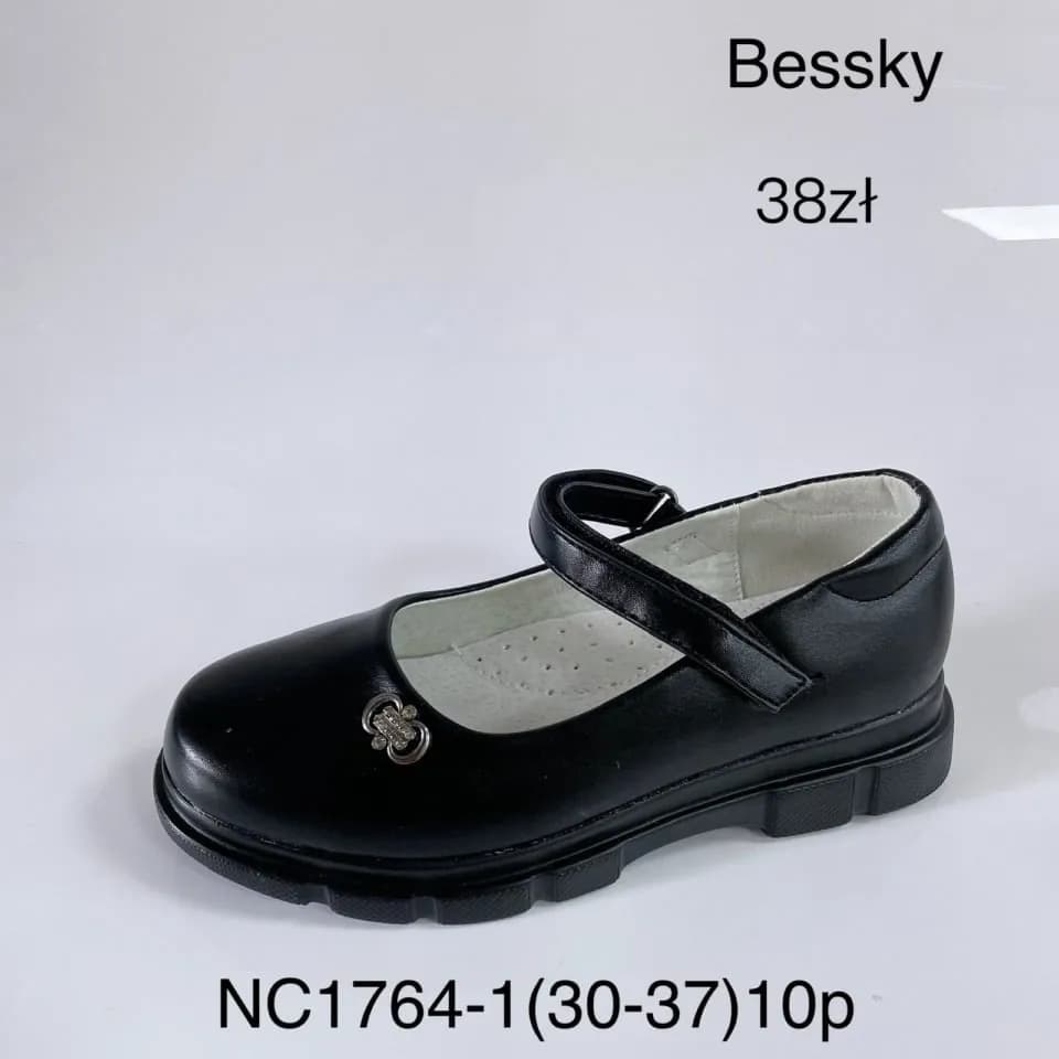 Półbuty Dziecięce Bessky Czarne Wizytowe Rozmiary 30-37