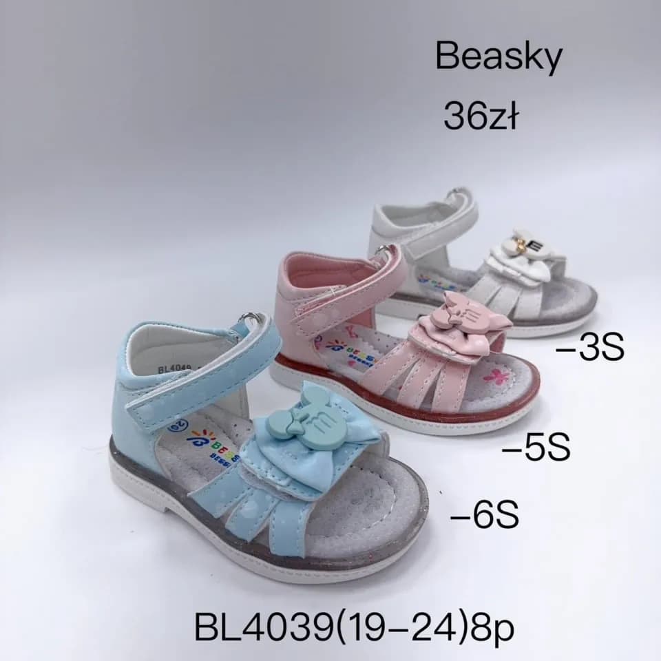 SANDAŁY DZIECIĘCE Beasky BL4039, rzepy, rozmiar 19-24, 8 szt.