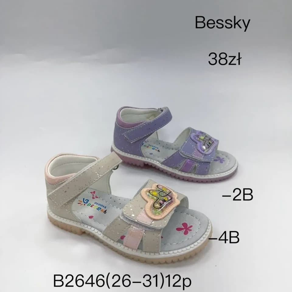 Sandały dziecięce Bessky B2646 (26-31) rzepy, serce