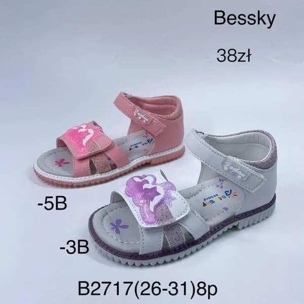 Sandały dziecięce Bessky r. 26-31, na rzepy, mix kolorów