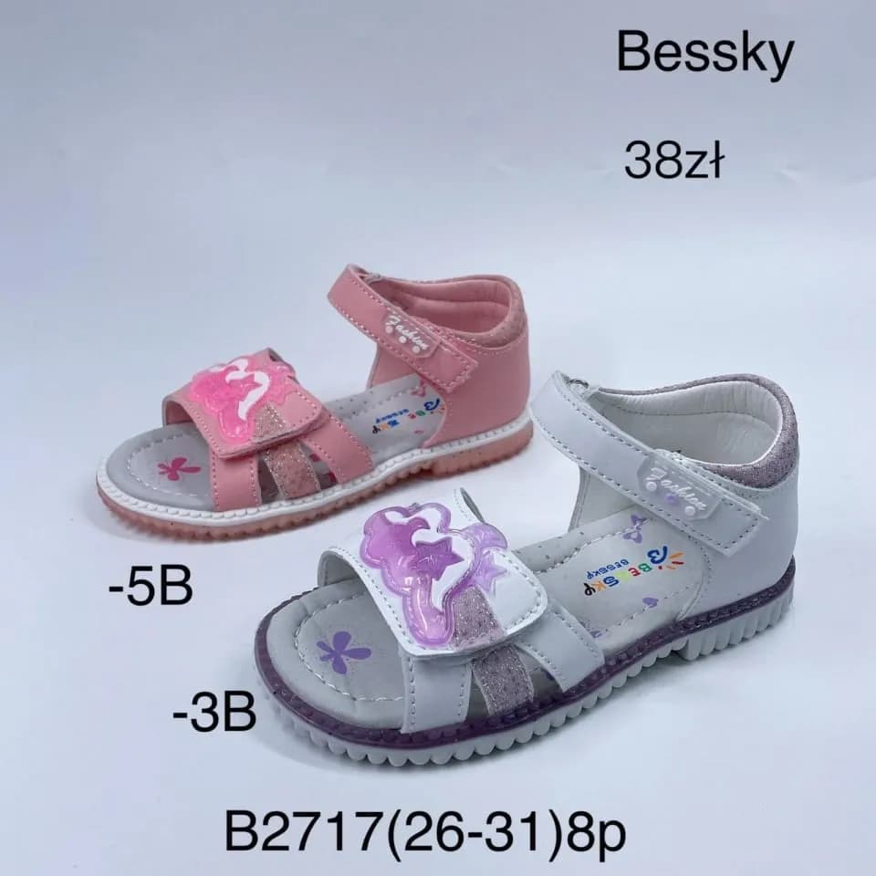 Sandały dziecięce Bessky r. 26-31, na rzepy, mix kolorów