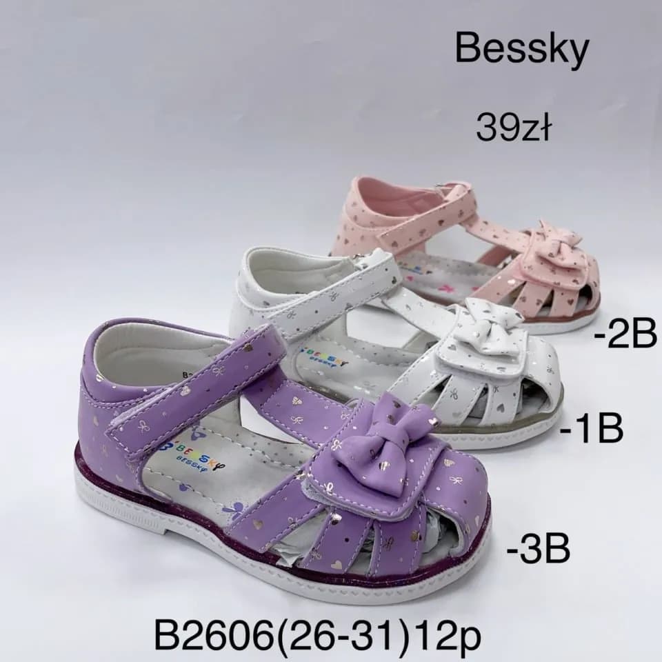 SANDAŁY DZIECIĘCE Bessky B2606 rozmiary 26-31 z kokardką