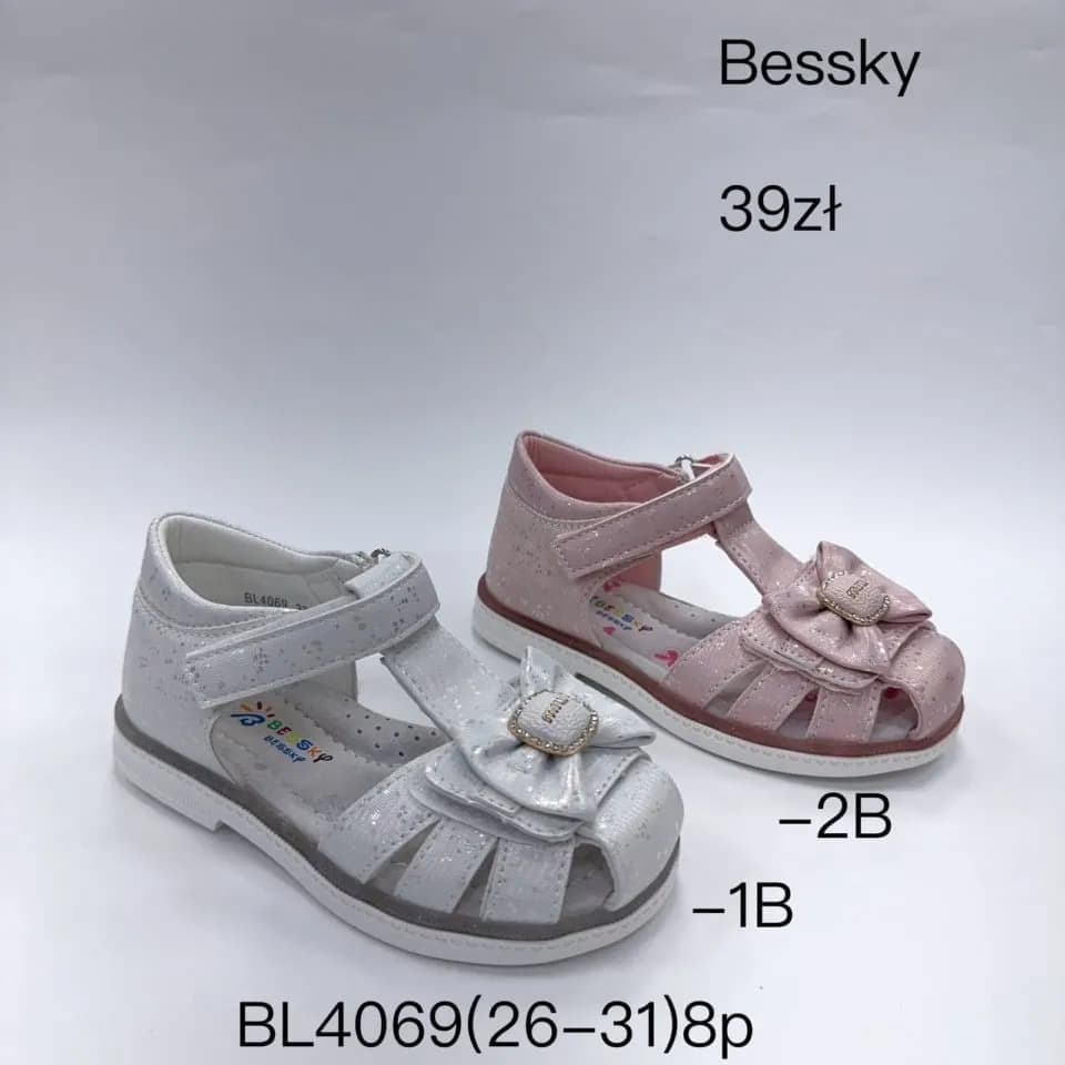 Sandały dziecięce Bessky BL4069 rozmiar 26-31, rzep, kokarda 8szt
