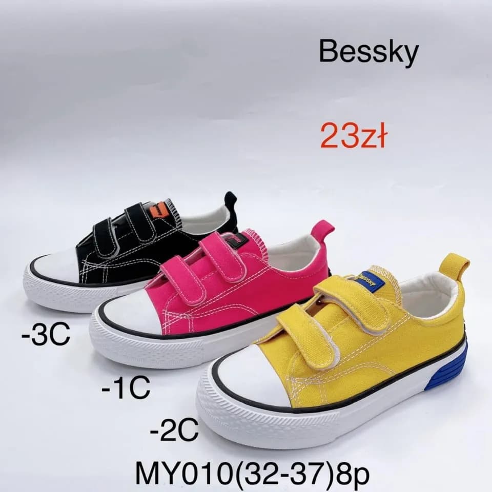 Trampki dziecięce Bessky na rzepy, rozmiary 32-37, mix kolorów