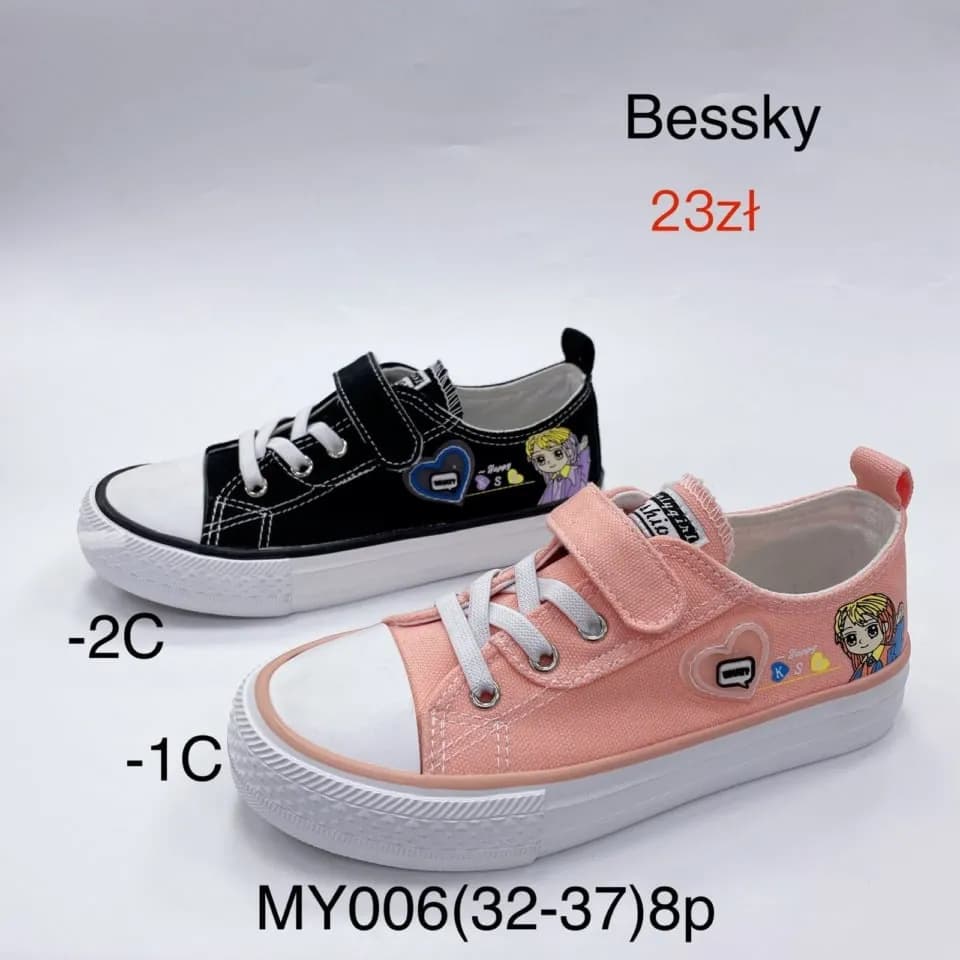 Trampki dziecięce Bessky MY006 r. 32-37, na rzep, mix kolorów