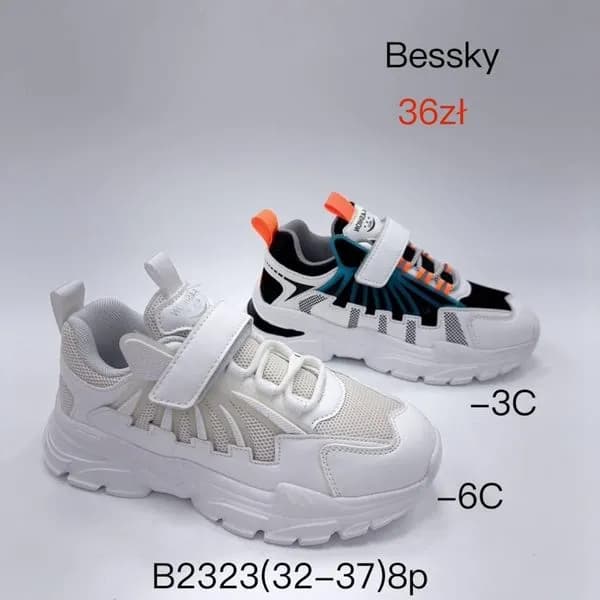 Trampki dziecięce Bessky sportowe r. 32-37 na rzepy