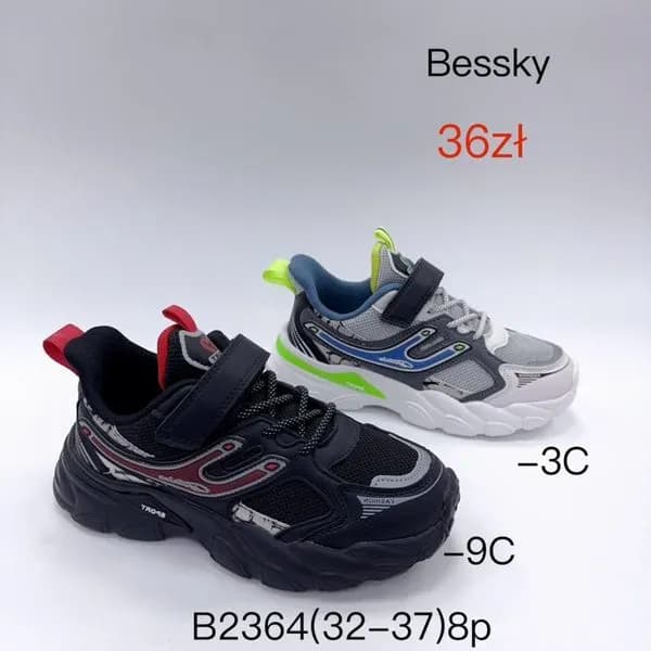 Trampki Dziecięce Bessky B2364 Rozmiary 32-37 Sportowe na Rzep