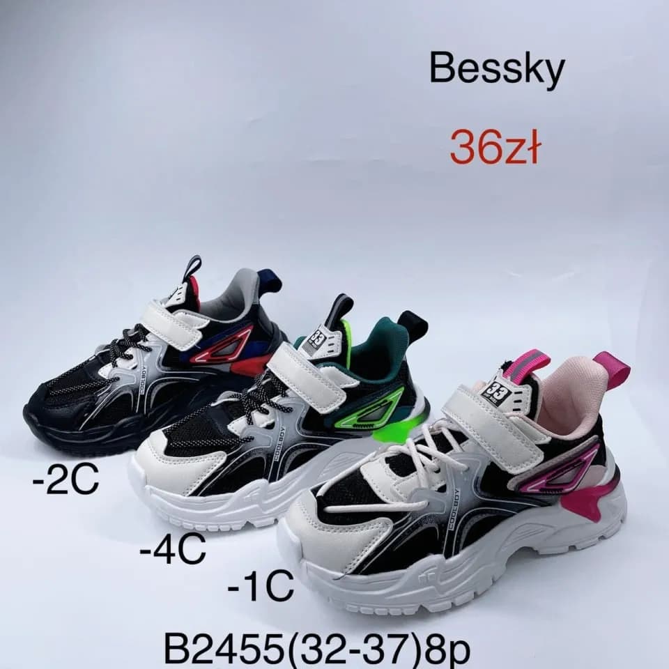 Trampki dziecięce Bessky sportowe na rzep rozmiary 32-37