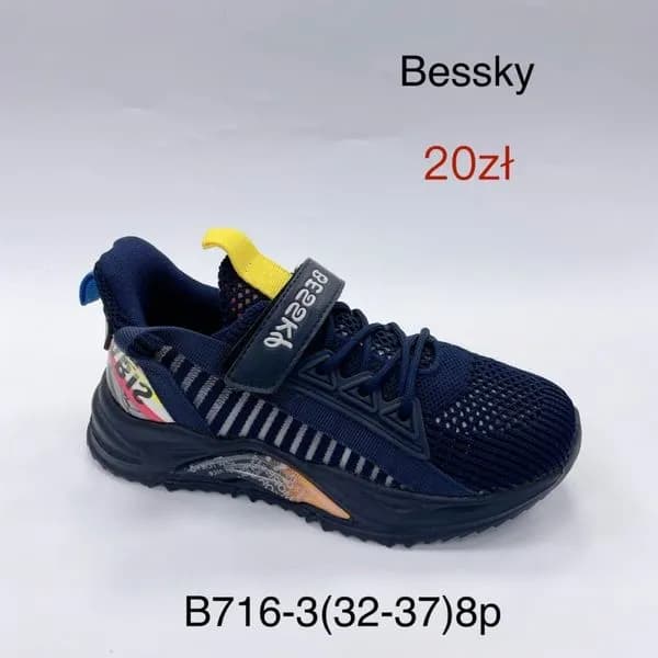 TRAMPKI DZIECIĘCE Bessky B716-3 Rozmiary 32-37 Granatowe na Rzep