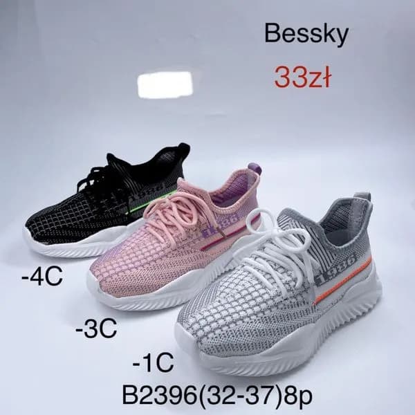Trampki dziecięce Bessky rozmiary 32-37 sportowe siateczkowe